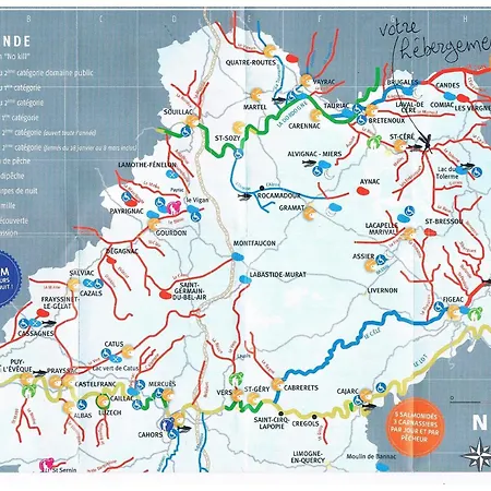 Mosaique Accueil Rando, Peche, Farniente * Latouille-Lentillac